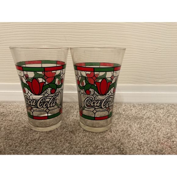 Vtg Coca-Cola Holiday/Christmas Themed Glasses (2) - Picture 2 of 7